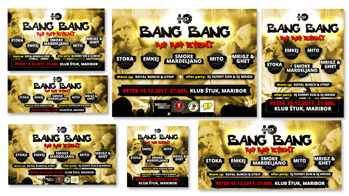 Grafično oblikovanje oglasnih pasic (bannerjev) za hip-hop event- Mrigo