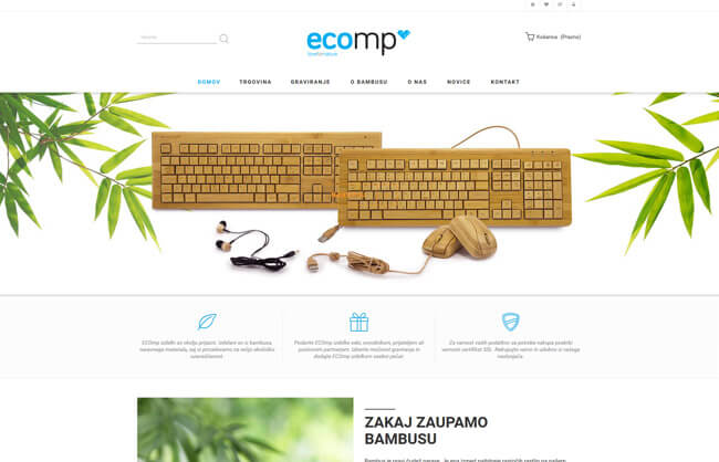 Grafično oblikovanje spletne trgovine Ecomp d.o.o.